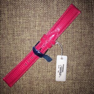 NEW Michele lizard leather pink 18mm watch strap / band